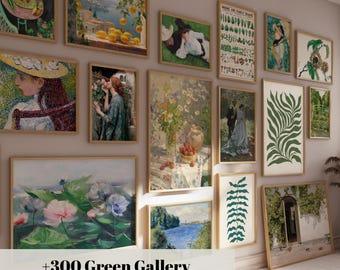 300 Printable Wall Art for Modern Gallery Wall,Neutral Dorm Decor with Sage Green Wall Art,Abstract Wall Prints Gallery Wall Set,Boho Poster
