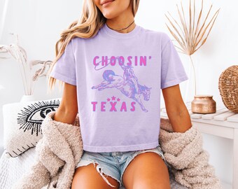 Choosin Texas Comfort Colors Western Country Concert Crop Tee