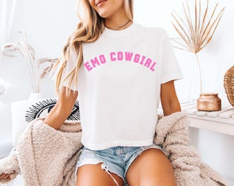 Emo Cowgirl Comfortcolors Crop Shirt Coquette Cowgirl Graphic Tee Country Music Tee Concert Outfit Yallternative Rodeo Shirt Goth Cowgirl