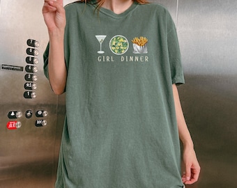 Girl Dinner T-Shirt: Martini, Caesar Salad, Fries - Gen Z Meme