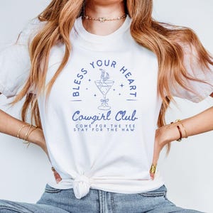 Bless Your Heart Shirt Cowgirl Club Comfortcolors Shirt Country Style Coquette Cowgirl Shirt Country Music Shirt Roommate Gift Emo Cowgirl