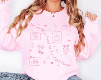 The World Is Hard On Beautiful Things Cloud 9 Emo Cowgirl Crewneck Sweatshirt Country Concert Outfit