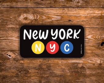 Pegatina del metro de Nueva York / Pegatina de la ciudad de Nueva York / Pegatina de transporte público de Nueva York / Calcomanía de vinilo de la Gran Manzana / Regalo para neoyorquinos