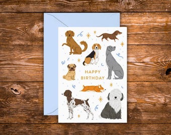 Minitarjeta de cumpleaños para perros / Linda tarjeta de cumpleaños para amantes de los perros / Tarjeta pequeña para regalo / Tarjeta de cumpleaños para cachorros / Regalo para mamás perrunas