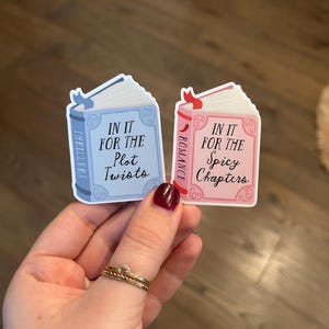 Book Lover Sticker Set | Romance Thriller Reader Stickers | Spicy Chapters & Plot Twists Booktok Vinyl Decals Set