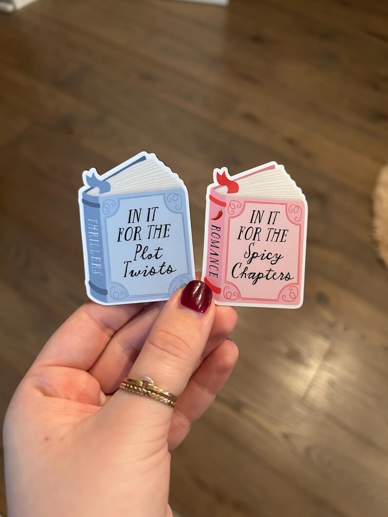 Book Lover Sticker Set | Romance Thriller Reader Stickers | Spicy Chapters & Plot Twists Booktok Vinyl Decals Set