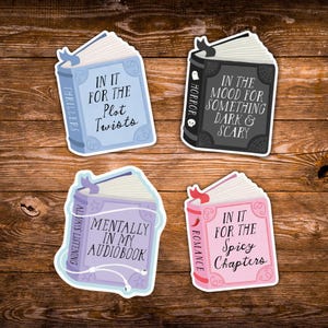 Book Lover Vinyl Stickers | Plot Twists, Horror, Audiobook, Romance Themes