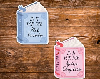 Juego de pegatinas para amantes de los libros / Pegatinas de lectura de novelas románticas y de suspense / Pegatinas de vinilo Booktok con capítulos picantes y giros argumentales