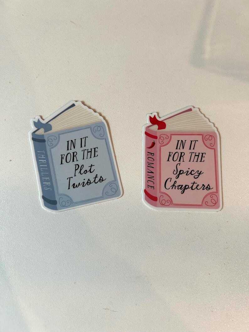Book Lover Sticker Set | Romance Thriller Reader Stickers | Spicy Chapters & Plot Twists Booktok Vinyl Decals bild 6