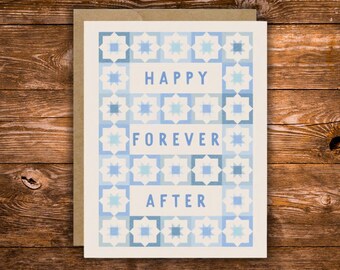 Tarjeta de Felices para Siempre / Tarjeta de Boda / Tarjeta de Felicitaciones de Boda Moderna / Tarjeta de Compromiso / Tarjeta de Aniversario / Regalo para Recién Casados