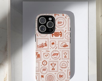 Race Trendy Stamps, Racing Fans Gift, Phone Case Cover fit for iPhone 17, 16, 15, 14, 13, 12, Samsung S25, S24, S23, S22 & Pixel 9, 8, 7, 6