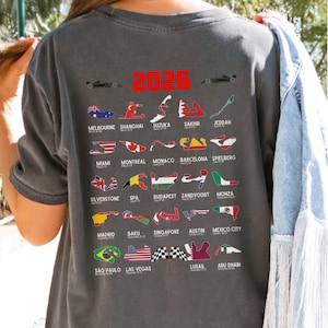 Formula One 2026 Season Shirts,Formula 1 Fan Tshirt,F1 Lover Tee,Formula One Gift,Formula 1 2026 Circuits Tshirt,Formula 1 Calendar Tshirt
