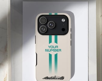 Custom Racing Number Phone Case, Motorsport Tough Phone Case Cover fit for iPhone 17, 16, 15, 14 & Samsung S26, S25, S24, S23 Pixel 9, 8, 7