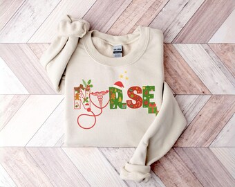 Christmas Nurse Sweatshirt, Funny Holiday Medical Crewneck, Gingerbread ICU RN Shirt, Cute Gift For Nurses, Comfort Colors® Xmas Top