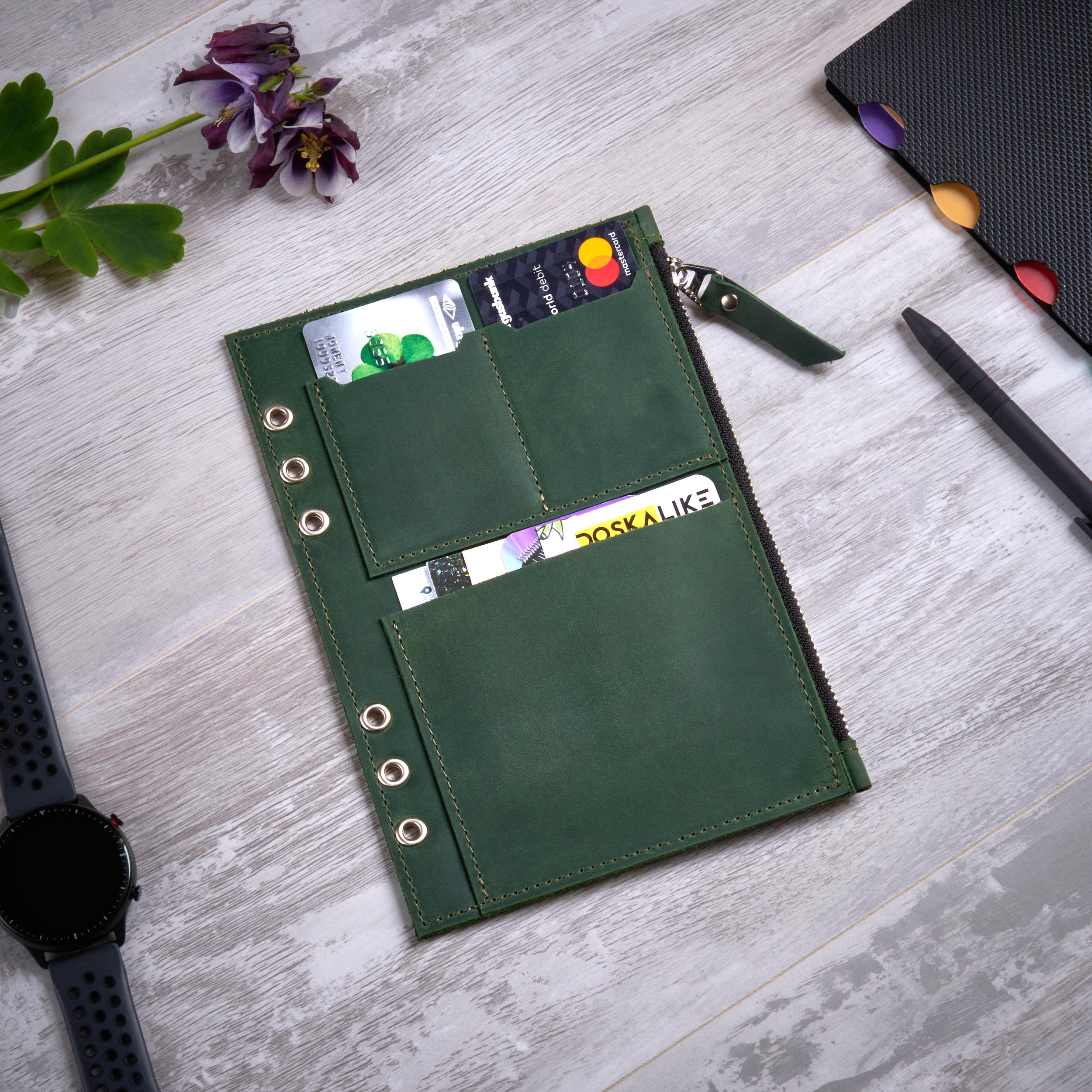 Leather Binder Insert, Card Holder for Planner, Refillable Planner ...