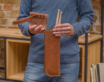 Custom drumstick bag, Drum stick holder, Drummer gift for men, Gifts for drummer, Case for drumstick, Gift for musician, Drum player gift