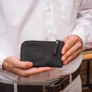 Monedero de piel, Monedero pequeño de piel, Monedero de piel con cremallera, Mini monedero con cremallera, Monedero de piel, Monedero con cremallera