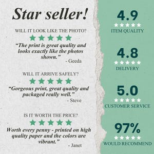 The image is a collage of customer reviews and ratings for a star seller, with a focus on the quality and value of the product.