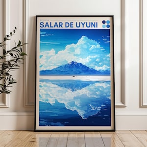Salar de Uyuni Poster: Bolivia Travel Illustration Art Print