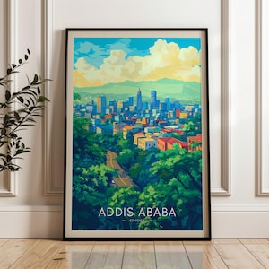Addis Ababa Travel Poster: Ethiopia Wall Art, Greater Rift Illustration