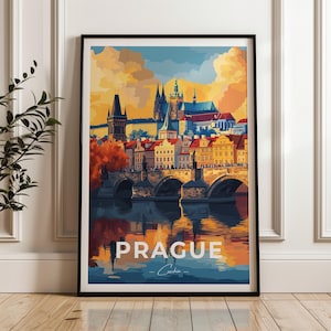 Prague Travel Poster: Czech Republic Illustration Art Print