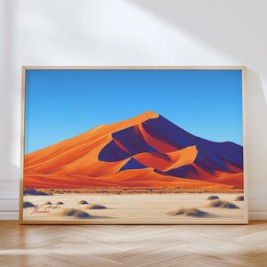 Namib Desert Horizontal Travel Print - Namibia Wall Art Framed Poster, Dune 45 Illustration Artwork, Home & Office decor, Atlantic Coast