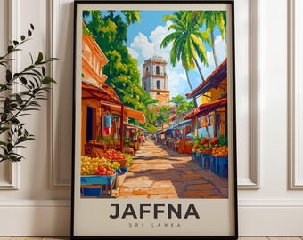 Jaffna Sri Lanka Travel Poster: South Asian Illustration Art Print