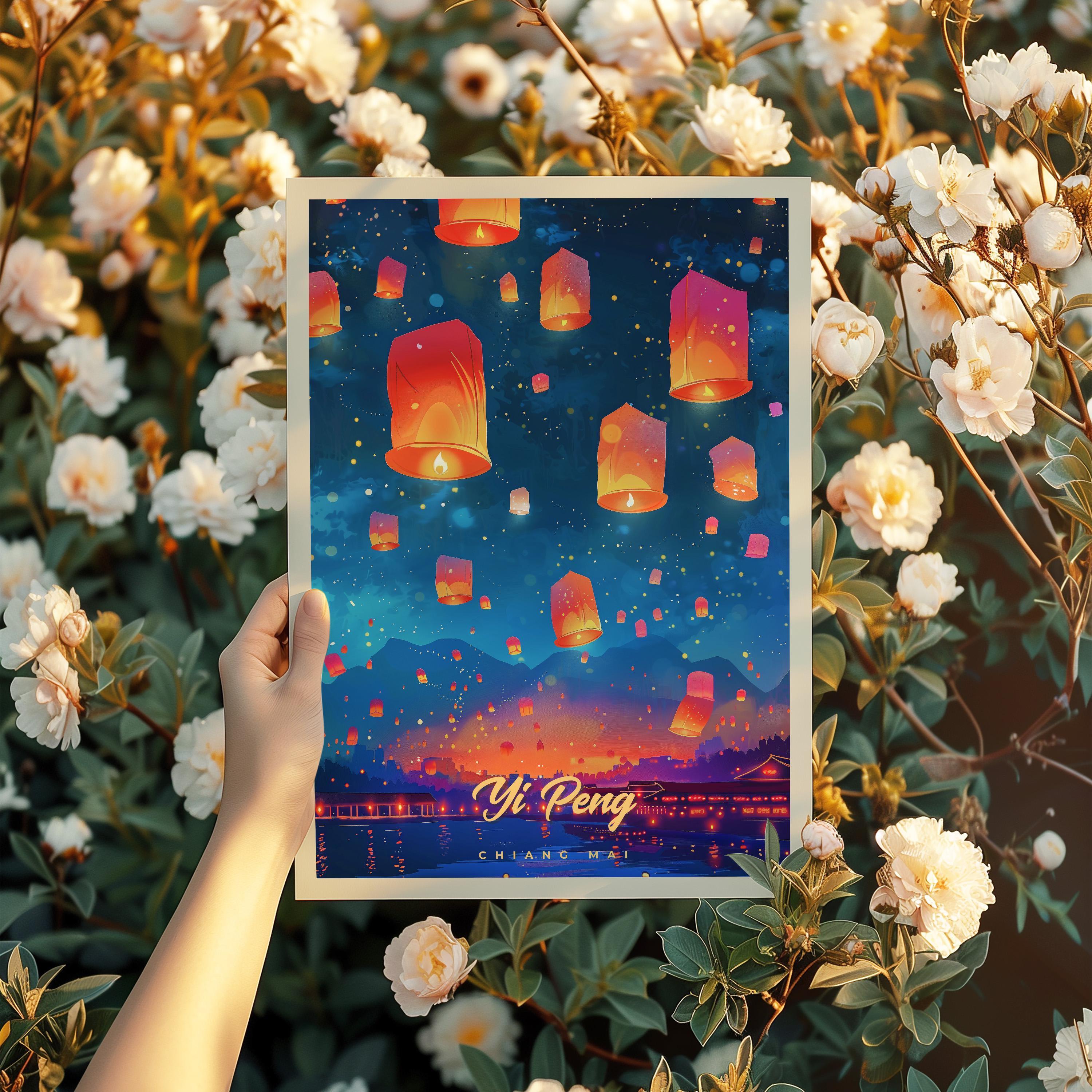【SALE】安蘭けいさん掲載5ページSET（ポスターサイズ） Yi Peng Lantern Festival Print: Chiang Mai Travel Poster - Etsy
