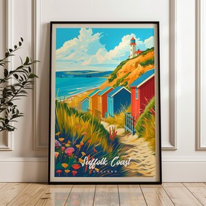 Suffolk Coast Travel Poster: Illustrated UK Wall Art
