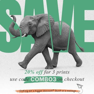 a large gray elephant with the word "SAVE" prominently displayed in the background.