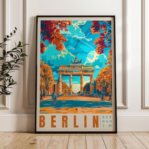 Berlin Travel Poster: Brandenburg Gate, Germany Wall Art