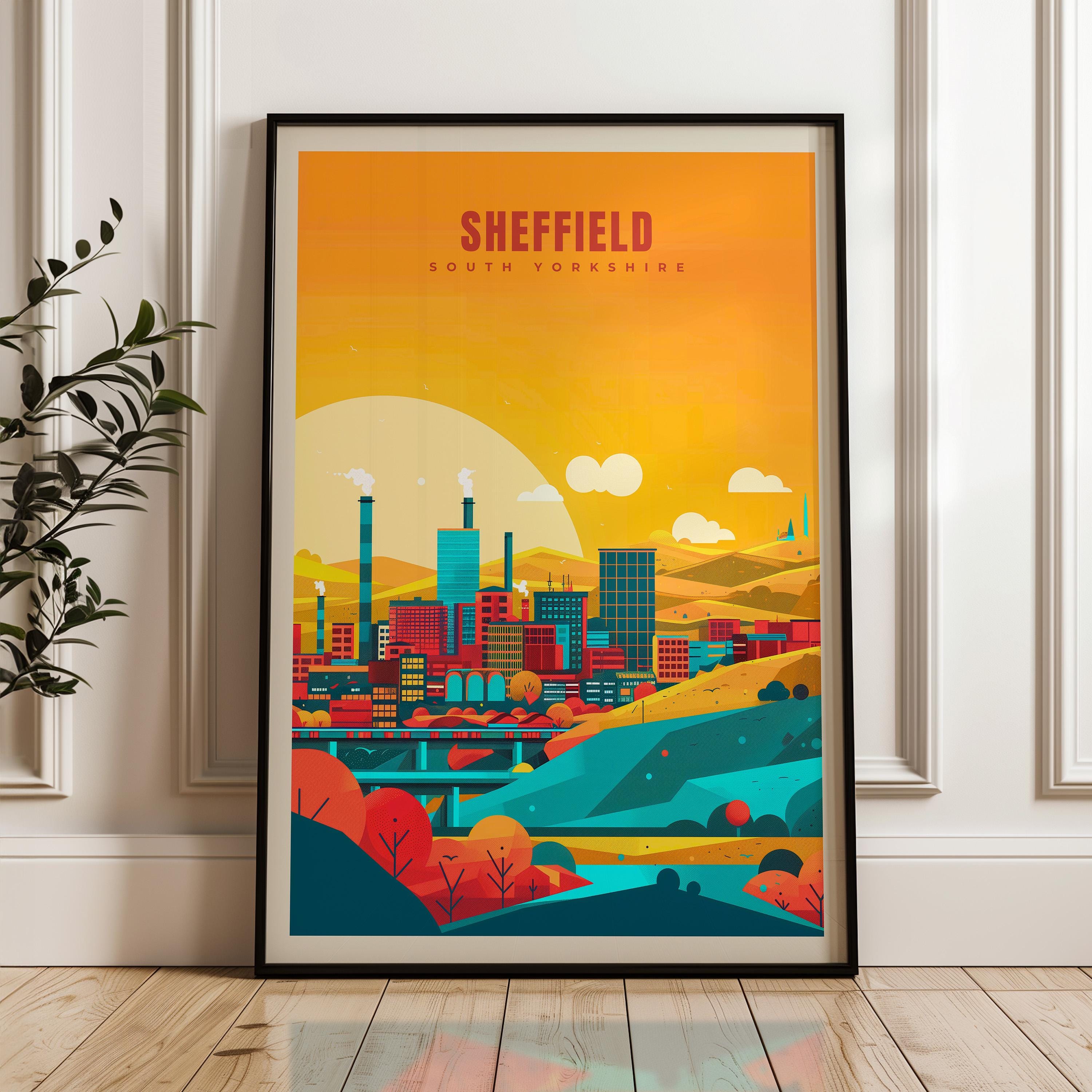 Sheffield Travel Poster: Yorkshire Illustration Art Print