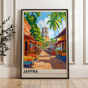 Jaffna Sri Lanka Travel Poster: South Asian Illustration Art Print