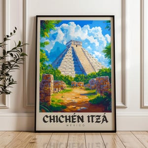 Chichen Itza Mexico Travel Poster: Mayan Heritage Wall Art