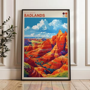 Badlands National Park Travel Poster: South Dakota Wall Art