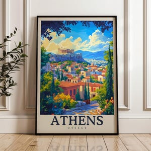 Athens Travel Poster - Greece Wall Art Print, Illustration Poster, Home & Office decor, Gift idea, Parthenon Travel print, Acropolis print