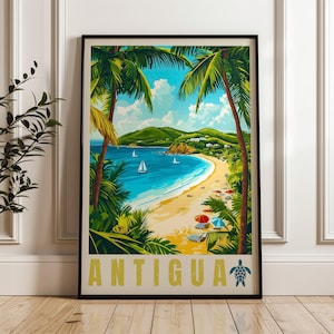 Antigua Beach Travel Print: Caribbean Island Wall Art