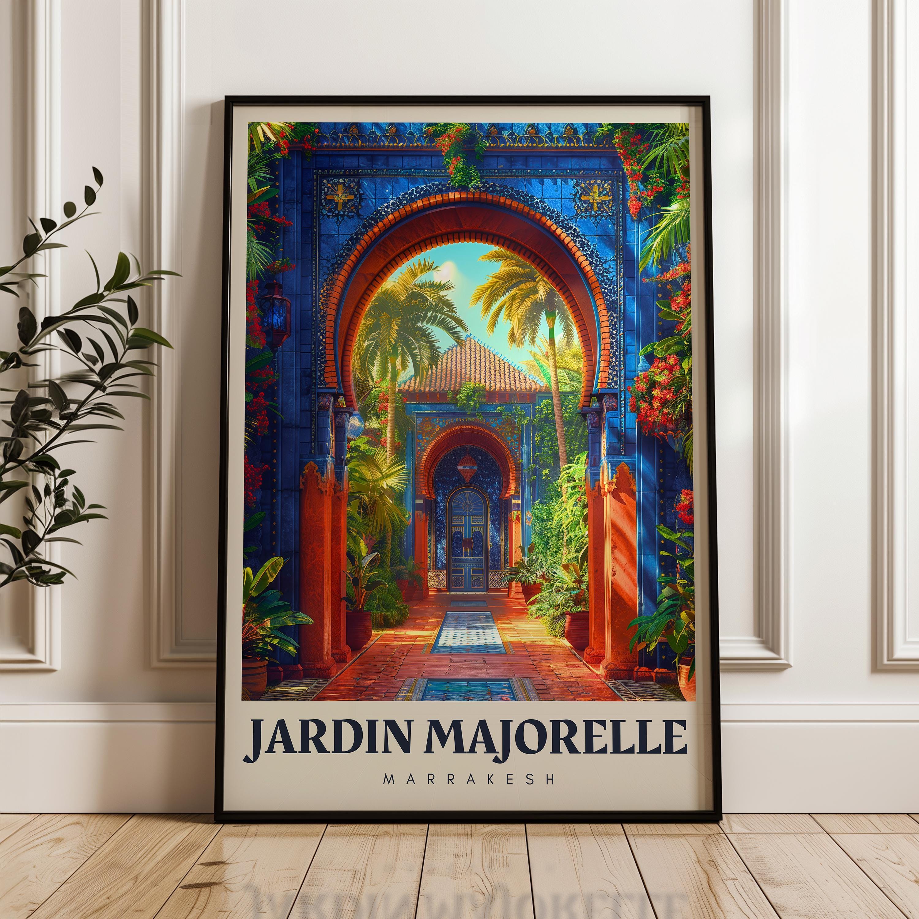 Jardin Majorelle Print: Morocco Travel Poster, Marrakesh Wall Art