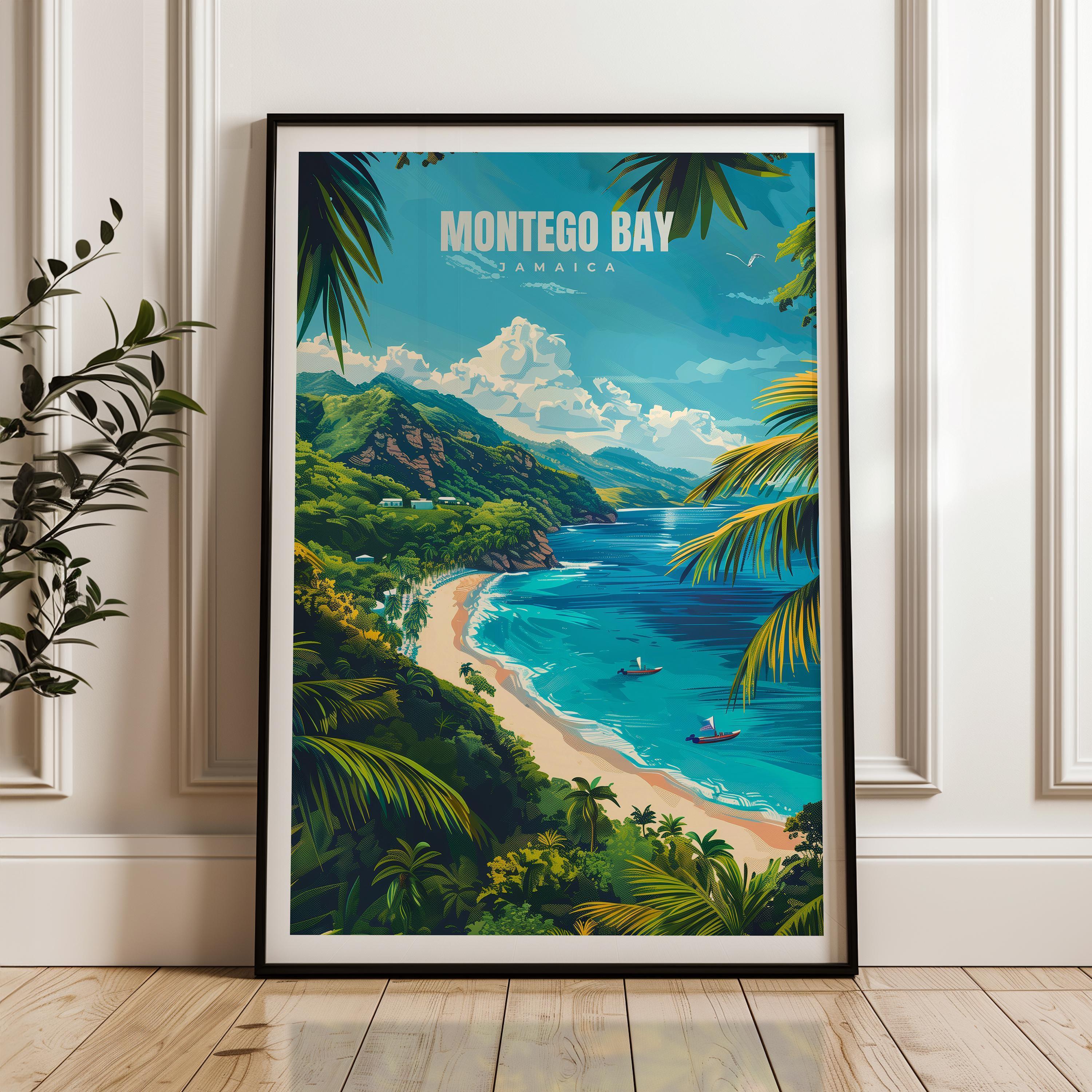 Montego Bay Jamaica Travel Poster: Caribbean Wall Art Print - Etsy