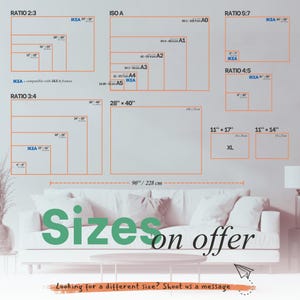 The image is a promotional poster for a furniture store, displaying various sizes of couches and chairs in a collage format.