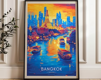 Póster de viaje de Bangkok: Templo Wat Arun, Tailandia (impresión artística)