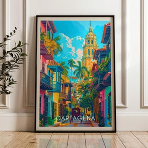 Cartagena Travel Poster - Colombia Wall Art Print, Illustration Poster, Artwork, Home & Office decor, Gift idea, Travel print