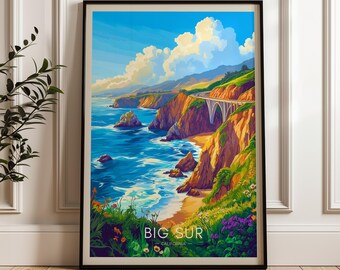 Big Sur Travel Poster – Vintage California Pacific Coast Art Print