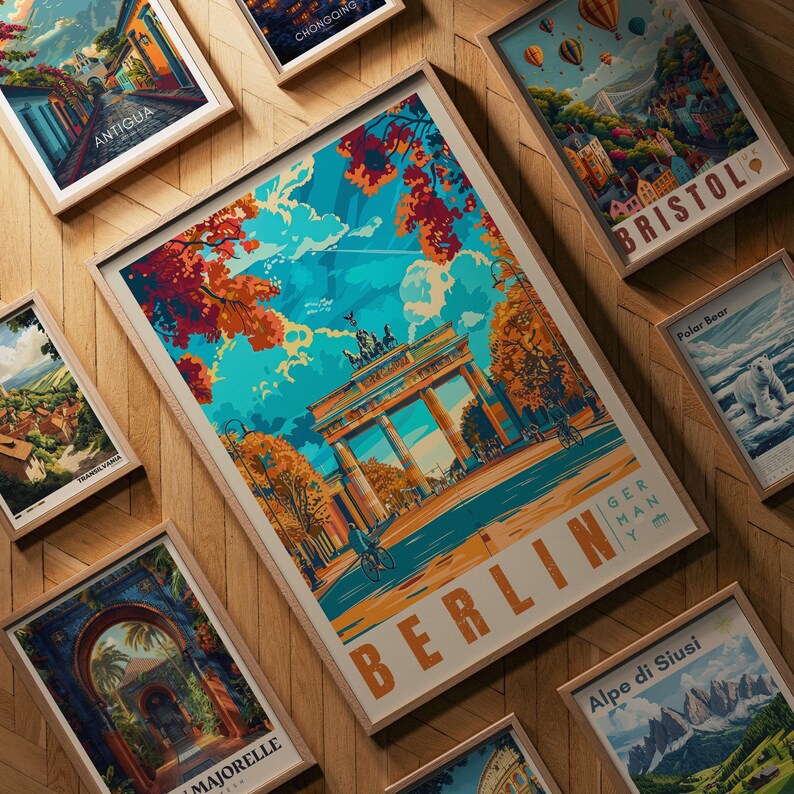 Berlin Travel Poster: Brandenburg Gate, Germany Wall Art image 3
