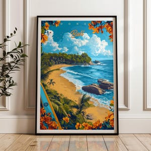 Bali Beach Travel Poster: Tropical Indonesia Art Print