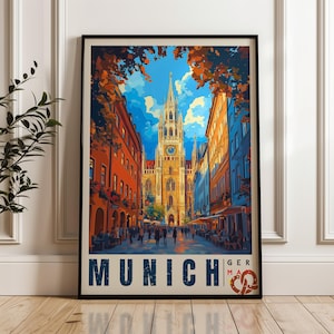 Munich Germany Travel Poster: Oktoberfest Illustration Art