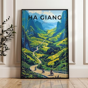 Ha Giang Loop Travel Poster - Vietnam Wall Art Print, Illustration Poster, Home & Office decor, Gift idea, Travel print, road trip print