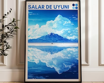 Salar de Uyuni Poster: Bolivia Travel Illustration Art Print
