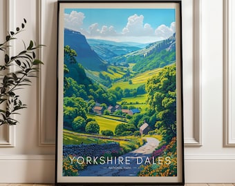 Yorkshire Dales Travel Poster: UK National Park Art Print