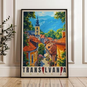 Transylvania Travel Poster: Romania Illustration Art, Ardeal Decor